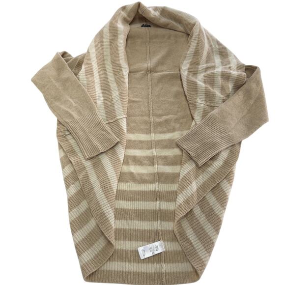 Splendid Sweater Womens Medium Halo Cardigan Tan Striped Wool Cashmere Blend - Picture 2 of 8